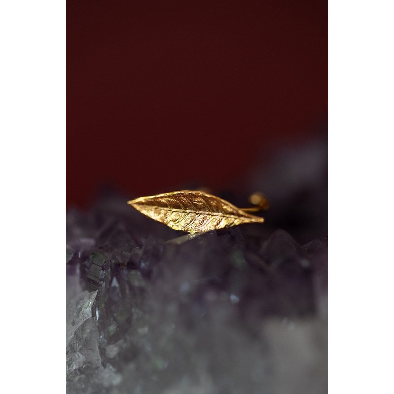 bague feuille doré à l'or fin - THALIE - vue 3