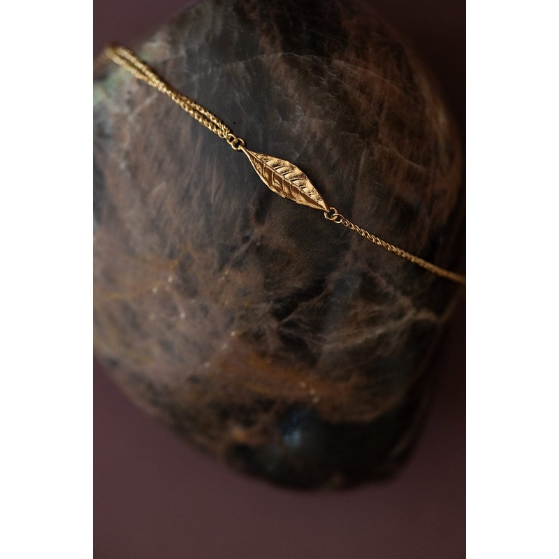 bracelet feuille doré à l'or fin - THALIE - vue 5