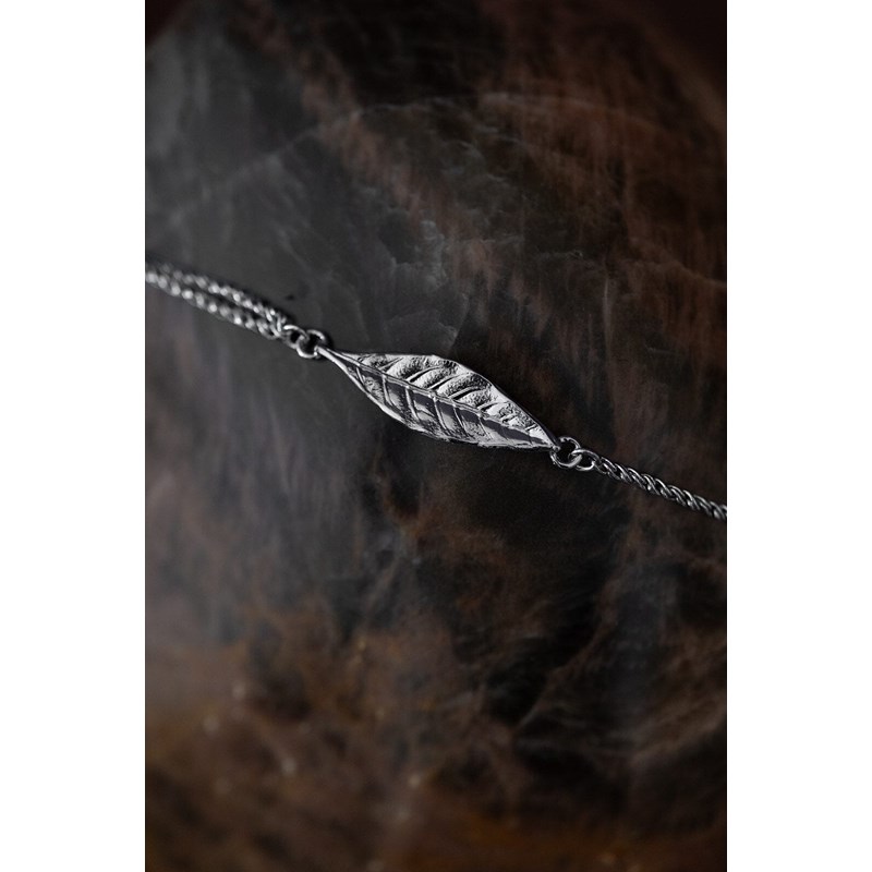 bracelet feuille plaqué argent - THALIE - vue 2