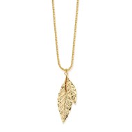 collier feuille doré à l'or fin - THALIE