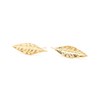 boucles d'oreilles puces feuilles doré à l'or fin - THALIE - vue V1