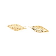 boucles d'oreilles puces feuilles doré à l'or fin - THALIE