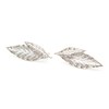 maxi boucles d'oreilles puces feuilles plaqué argent - THALIE - vue V1