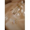 maxi boucles d'oreilles puces feuilles plaqué argent - THALIE - vue V2