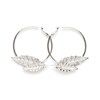 boucles d'oreilles créoles feuilles plaqué argent - THALIE - vue V1