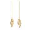 boucles d'oreilles pendantes feuilles doré à l'or fin - THALIE - vue V1