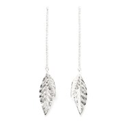 boucles d'oreilles pendantes feuilles plaqué argent - THALIE