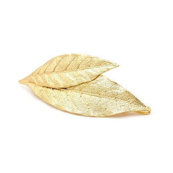 maxi barrette feuilles doré à l'or fin - THALIE
