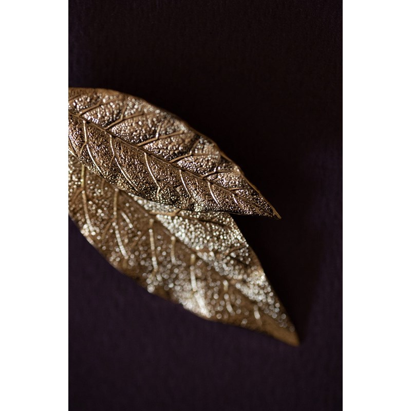 maxi barrette feuilles doré à l'or fin - THALIE - vue 5