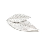 maxi barrette feuilles plaqué argent - THALIE