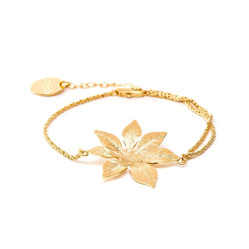 bracelet fleur doré à l'or fin - CHLORIS