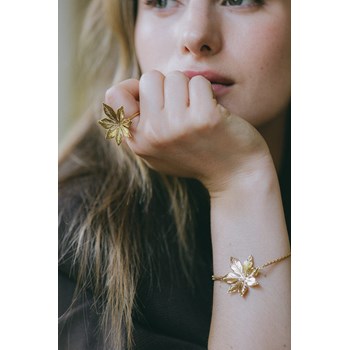 bracelet fleur doré à l'or fin - CHLORIS