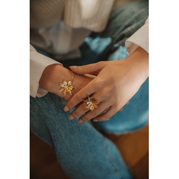 bracelet fleur doré à l'or fin - CHLORIS