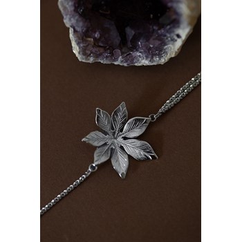 bracelet fleur plaqué argent - CHLORIS