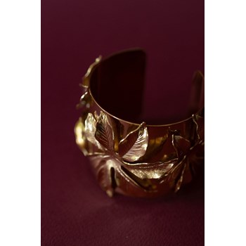 manchette fleur doré à l'or fin - CHLORIS