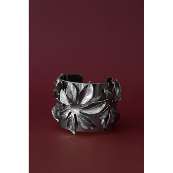 manchette fleur plaqué argent - CHLORIS