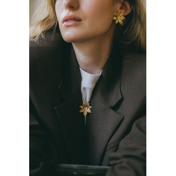 collier fleur doré à l'or fin - CHLORIS