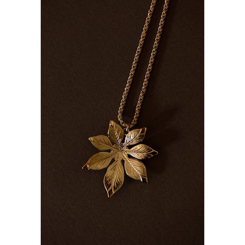 collier fleur doré à l'or fin - CHLORIS - vue 3