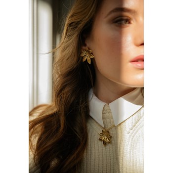 collier fleur doré à l'or fin - CHLORIS