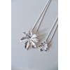 collier fleur plaqué argent - CHLORIS - vue V2