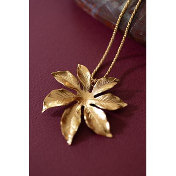 sautoir fleur doré à l'or fin - CHLORIS
