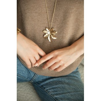 sautoir fleur doré à l'or fin - CHLORIS