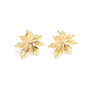 boucles d'oreilles puces fleurs doré à l'or fin - CHLORIS