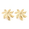 maxi boucles d'oreilles puces fleurs doré à l'or fin - CHLORIS - vue V1