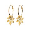 petites boucles d'oreilles créoles fleurs doré à l'or fin - CHLORIS - vue V1