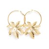 boucles d'oreilles créoles fleurs doré à l'or fin - CHLORIS - vue V1