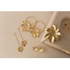boucles d'oreilles pendantes fleurs doré à l'or fin - CHLORIS - vue V2