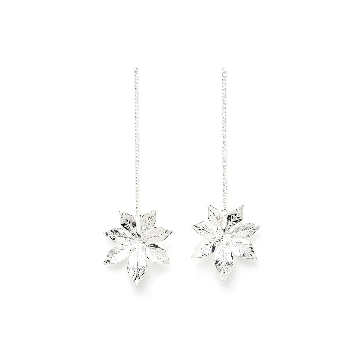 silver-plated flower earrings - CHLORIS