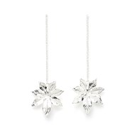 boucles d'oreilles pendantes fleurs plaqué argent - CHLORIS