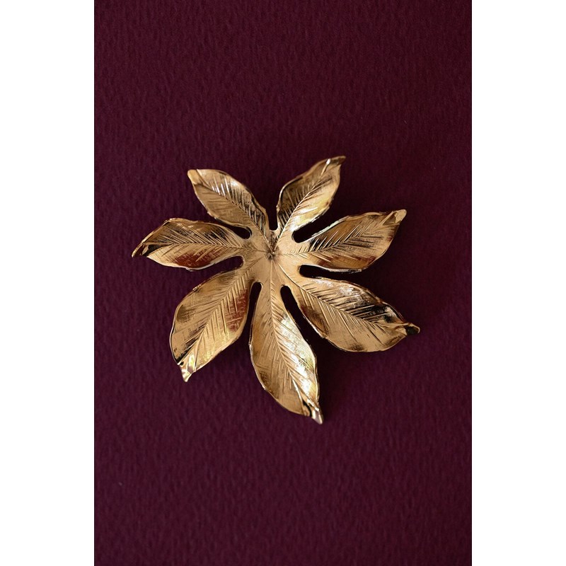 broche fleur doré à l'or fin - CHLORIS - vue 3