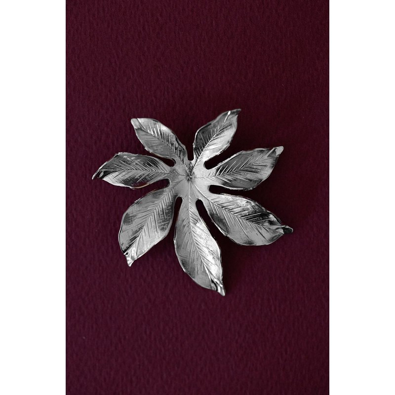 broche fleur plaqué argent - CHLORIS - vue 2