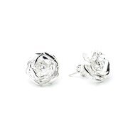 boucles d'oreilles puces fleurs plaqué argent - AGLAÉ