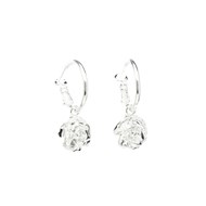 mini boucles d'oreilles créoles fleurs plaqué argent - AGLAÉ