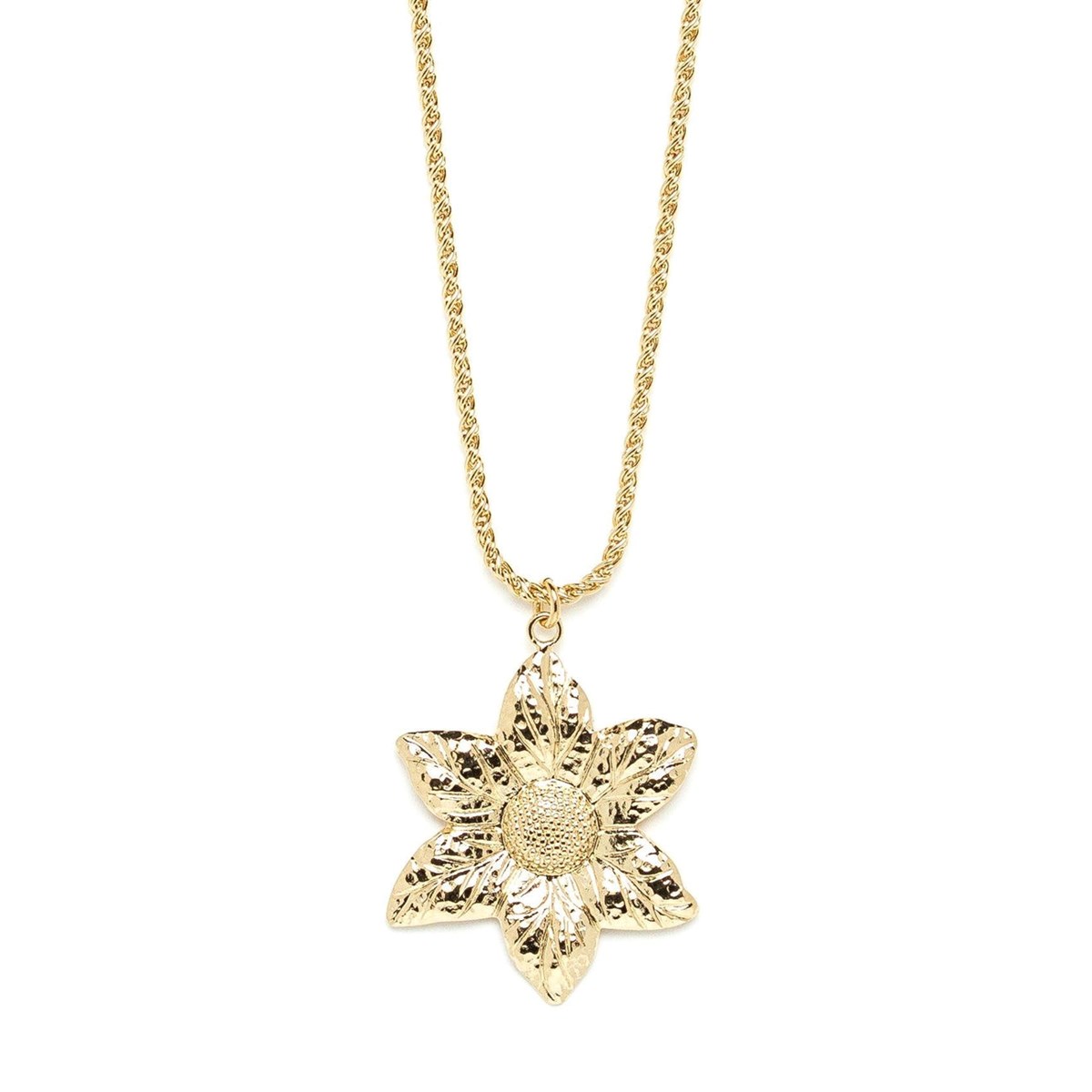 collier fleur doré à l'or fin - HESPÉRIS