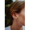 boucles d'oreilles puces fleurs doré à l'or fin - HESPÉRIS - vue V3