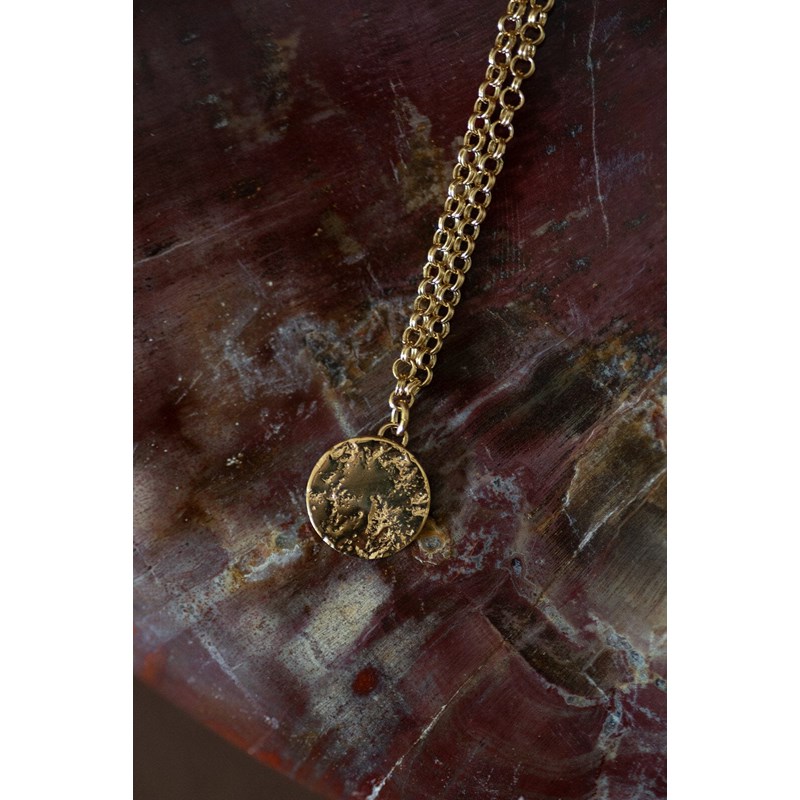 collier rond martelé doré à l'or fin - HESTIA - vue 3