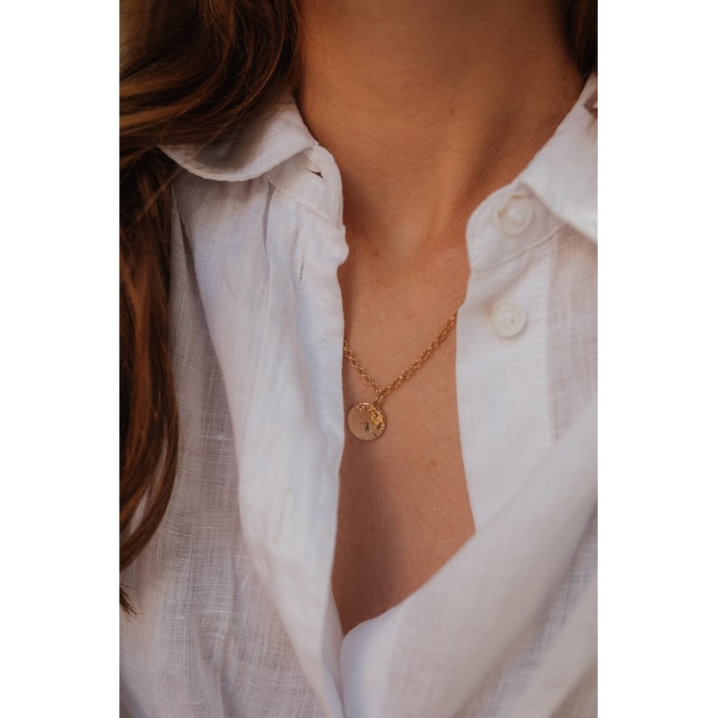 collier rond martelé doré à l'or fin - HESTIA - vue 5