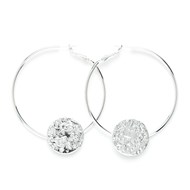 boucles d'oreilles créoles ronds martelés plaqué argent - HESTIA