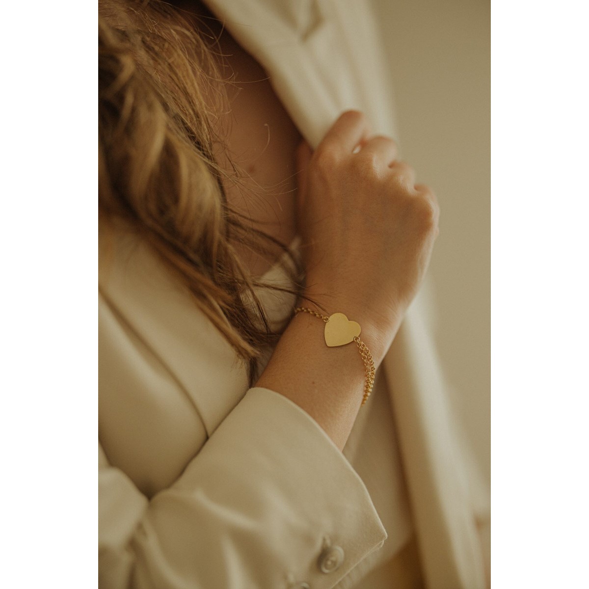 bracelet coeur doré à l'or fin - APHRODITE - vue 4