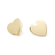 boucles d'oreilles puces coeurs doré à l'or fin - APHRODITE