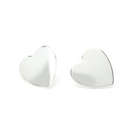 boucles d'oreilles puces coeurs plaqué argent - APHRODITE