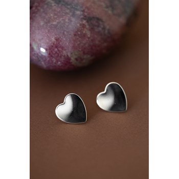 boucles d'oreilles puces coeurs plaqué argent - APHRODITE