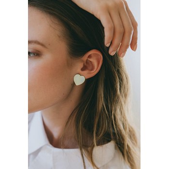 boucles d'oreilles puces coeurs plaqué argent - APHRODITE