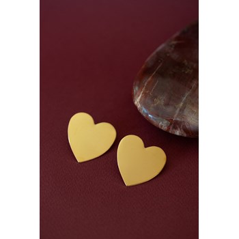 maxi boucles d'oreilles puces coeurs doré à l'or fin - APHRODITE