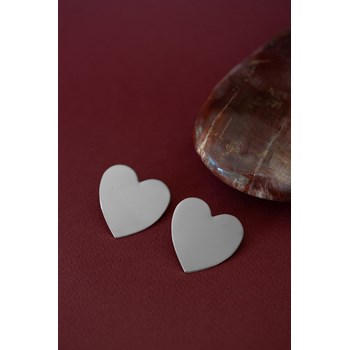 maxi boucles d'oreilles puces coeurs plaqué argent - APHRODITE