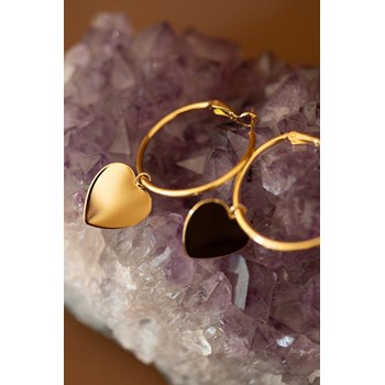 petites boucles d'oreilles créoles coeurs doré à l'or fin - APHRODITE
